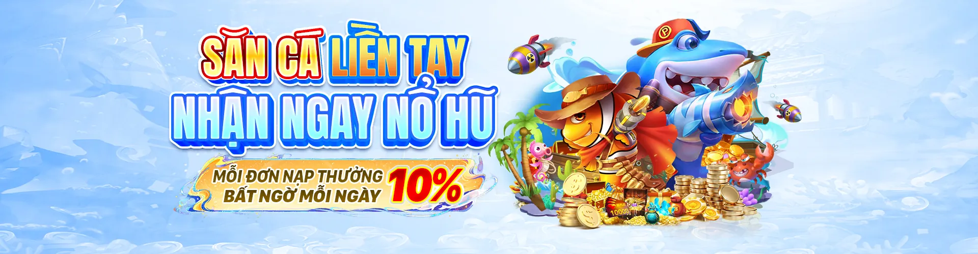 Hình ảnh chính game Bắn Cá VN6 Win với đại dương sống động và cá vàng